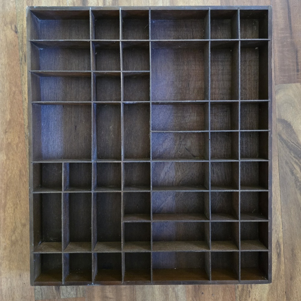 Wood Trinket True Vintage Wall Shelf Shadow Box 49 Cubbies 20.5" x 18" Display